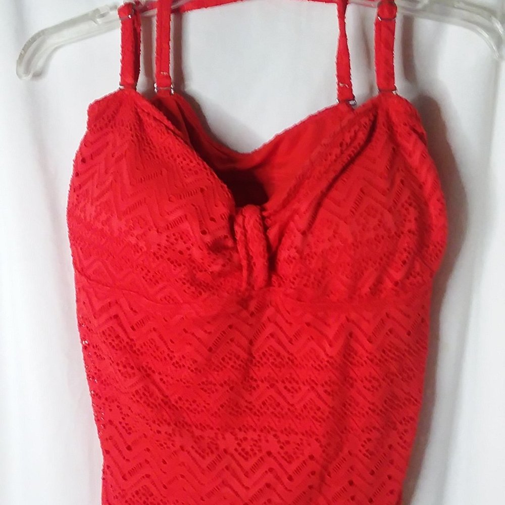 Catalina Womens Sz XL 16-18 XG Orange Lace Swim To